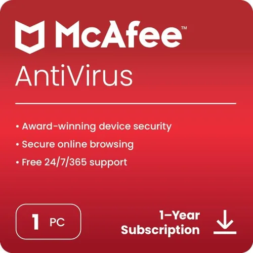 McAfee AntiVirus - 1 Device Product Key - 1 Year
