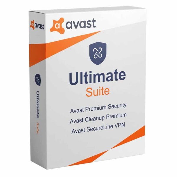 Avast Ultimate 2024 product box with Premier, VPN, and Cleanup