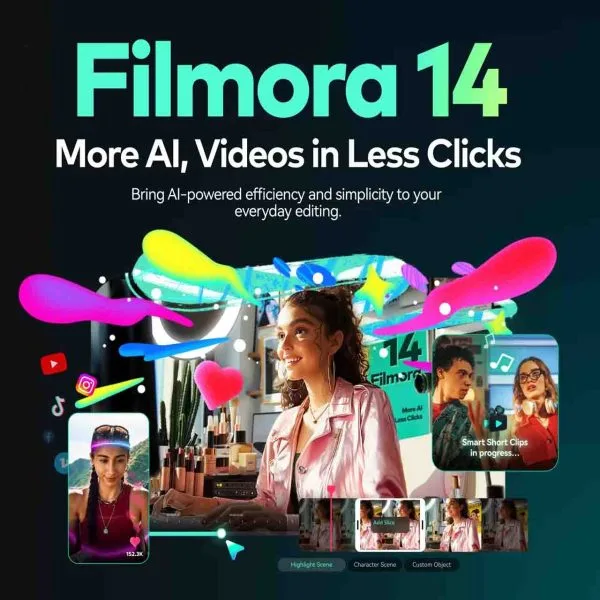 Wondershare Filmora 14 for Lifetime - video editor interface